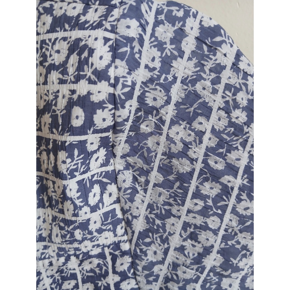 Rails Valentina Navy Camellia Floral Square Neck Smocked Ruffle Dress Large - Picture 3 of 8